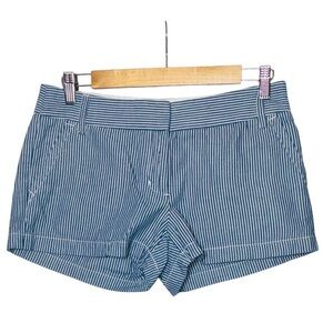 J. Crew City Fit Blue & Stripe Cotton Shorts Style 78203 2in inseam